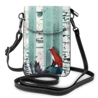 Сумка через плечо с лисой, кожаная сумка с несколькими карманами, женские сумки с принтом, мини-кошелек для студентов