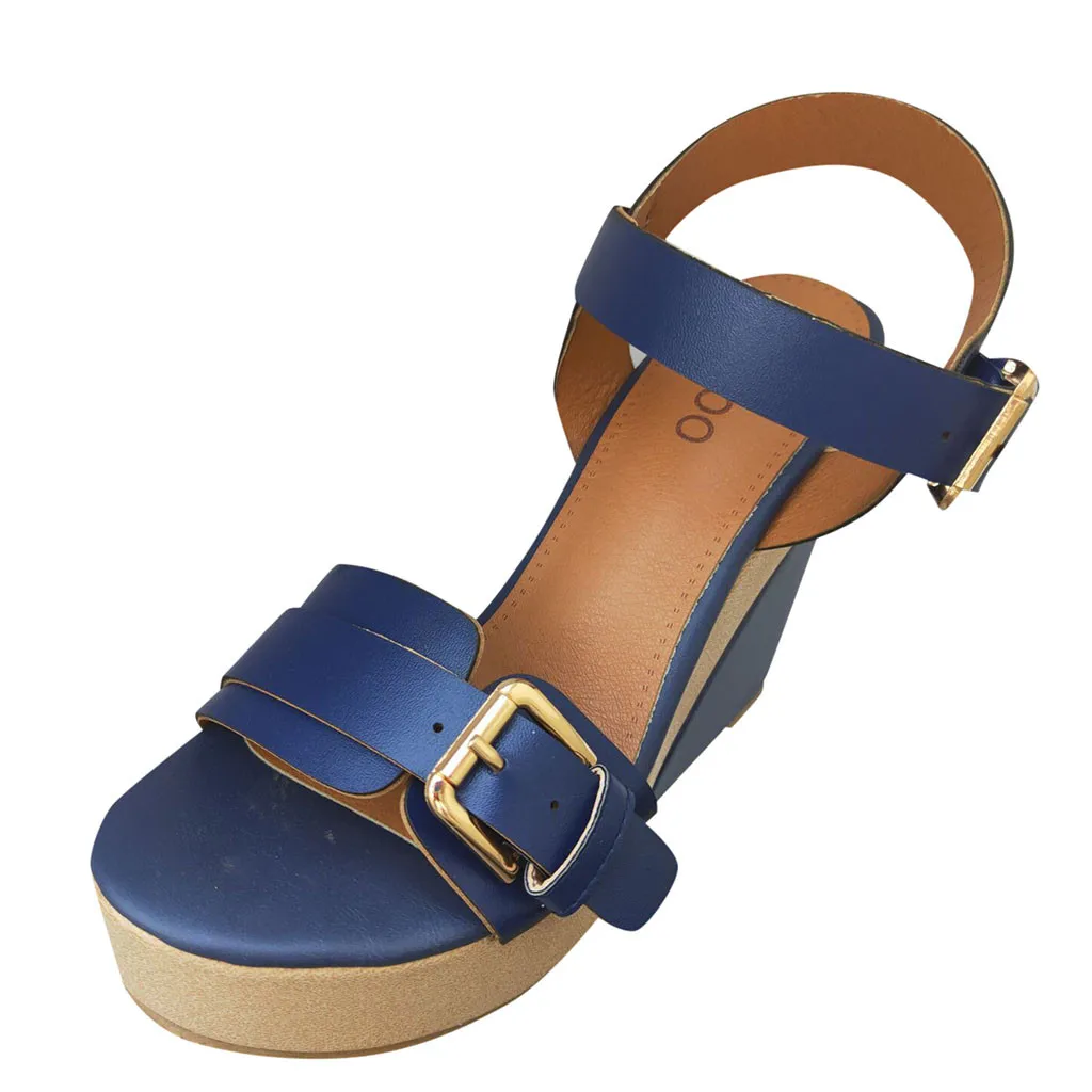 Сандалии женские на высокой танкетке римские Босоножки платформе с ремешком