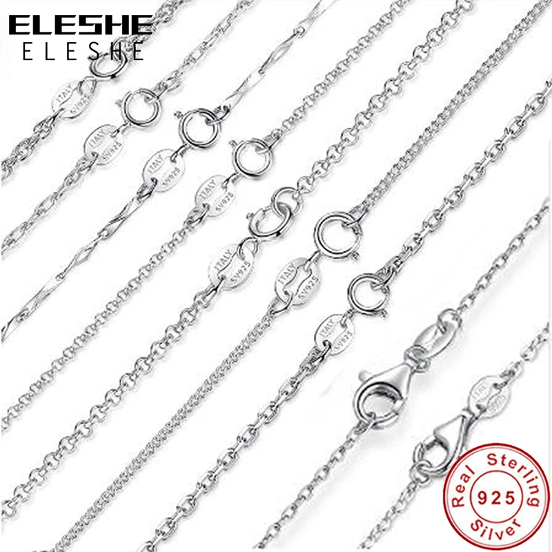 Женская классическая цепочка ELESHE регулируемое ожерелье из стерлингового