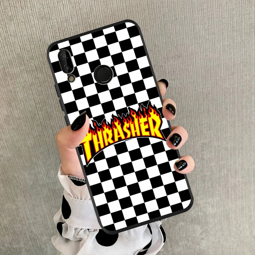 Мягкий ТПУ чехол накладка с рисунком красного и зеленого пламени для Huawei P40 Lite Pro 20