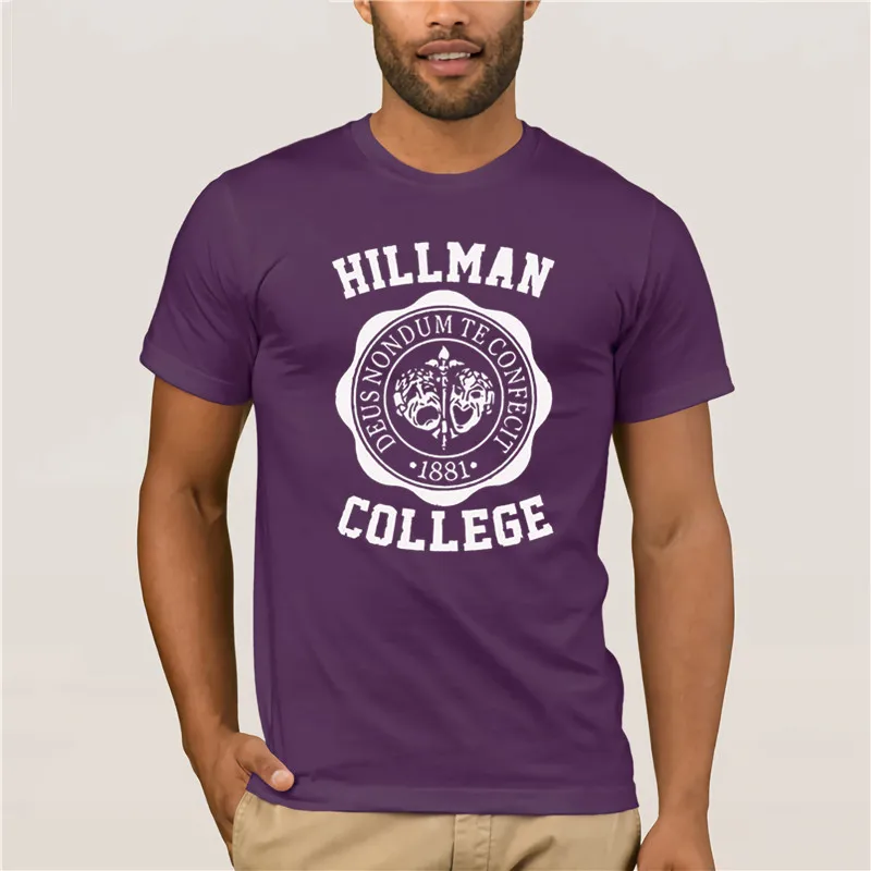 

Fashion T Shirt 100% Cotton Hillman College T shirt Retro 80s Tv School Funny Fashion T Shirt 100% Cotton