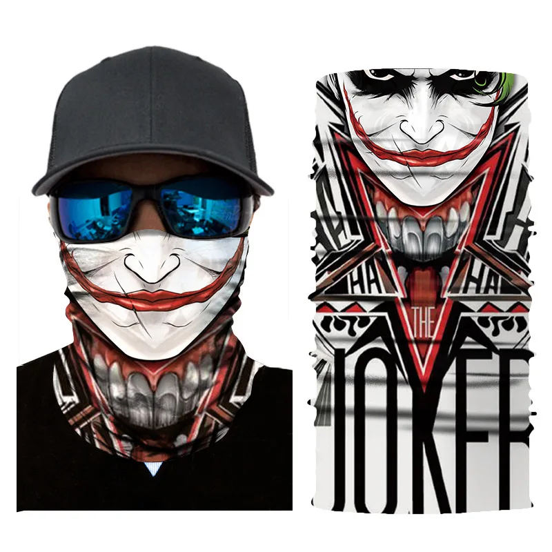 Harley Quinn Joker Sun Windproof Seamless Magic Scarf Skull Bicycle Headwear Neck Gaiter Bandanas Hiking Cycling Mask |