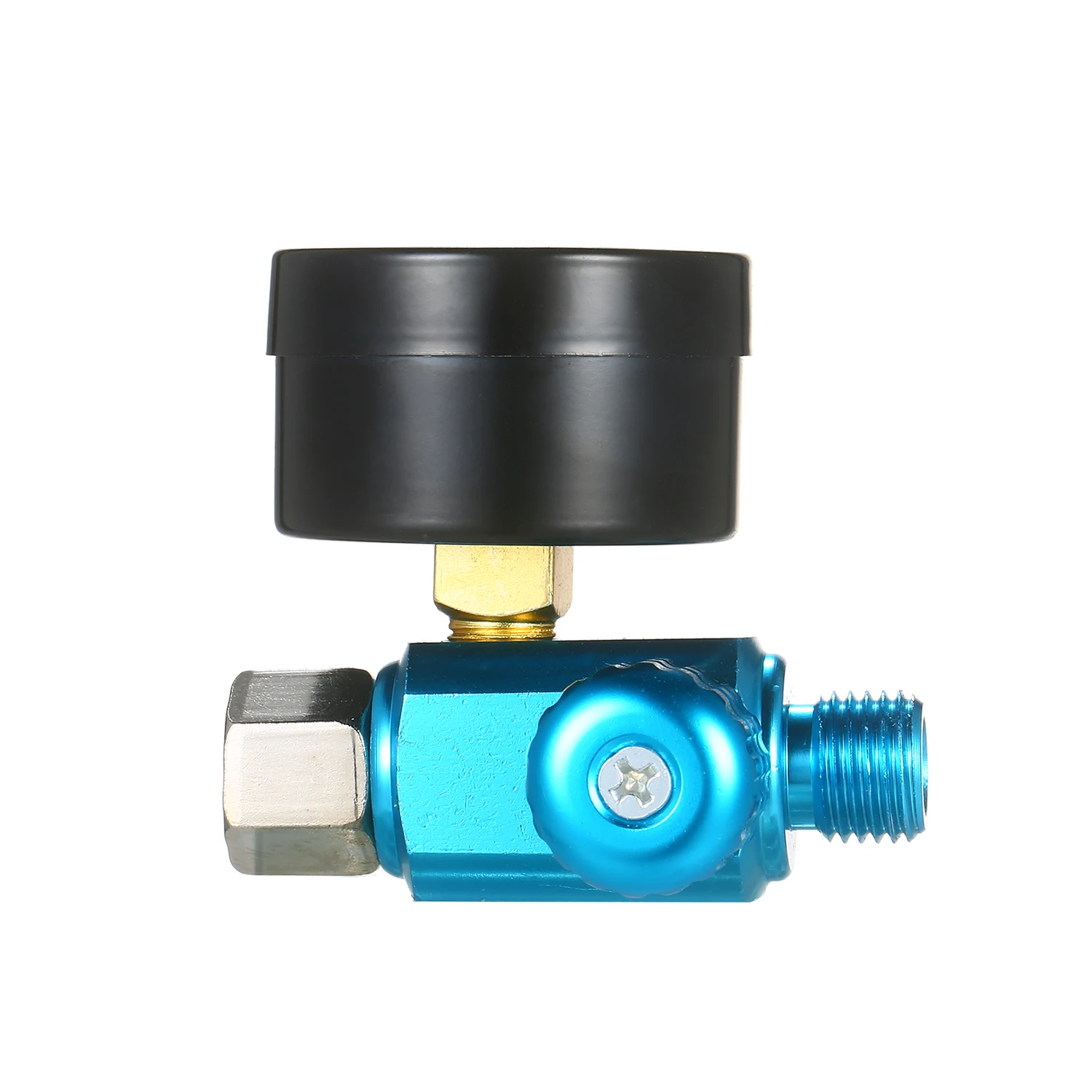 

1/4 Inch 140PSI Mini Air Regulator Auto Pressure Regulator Valve Tool Tail Pressure Gauge with Nozzle For Spray Tool