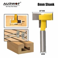 8mm shank t slot milling straight edge slotting knife cutter router bits milling cutting handle for wood working mc02001