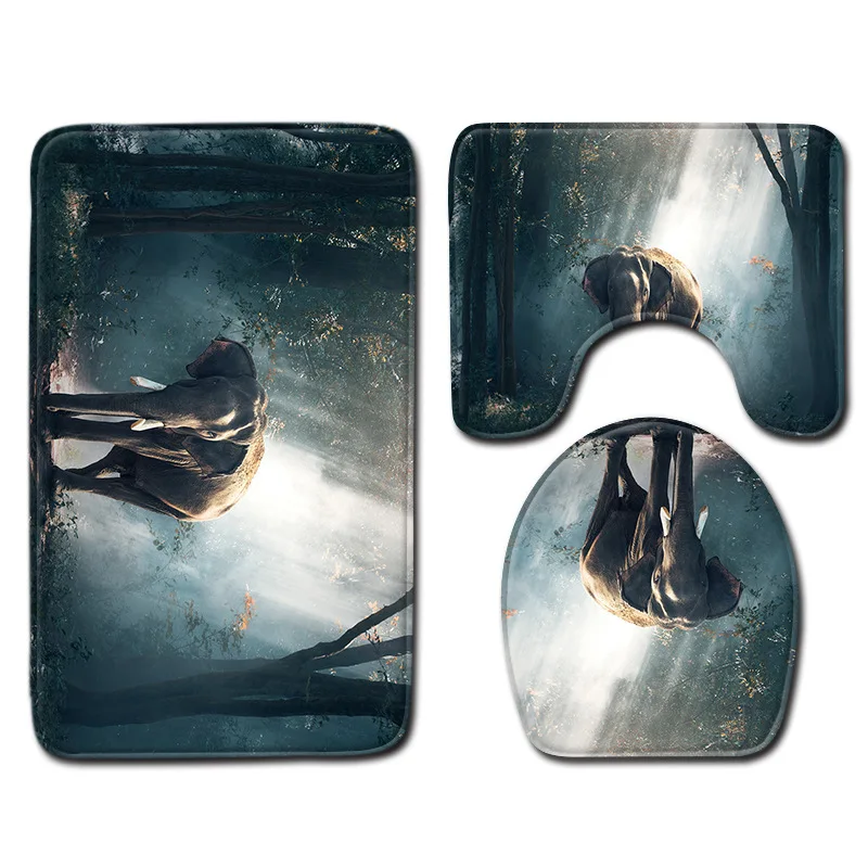 Коврик для ванной из микрофибры с рисунком слона Нескользящие коврики