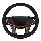 Чехол рулевого колеса автомобиля DIY сшитая вручную черная замша для Cadillac CT6 2015-2019 XT5 2015-2018 CT6 плагин 2017