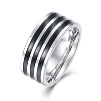 ring titanium steel ring 8mm wide stripe oil drop ring simple fashion index finger ring boy girl personality ring