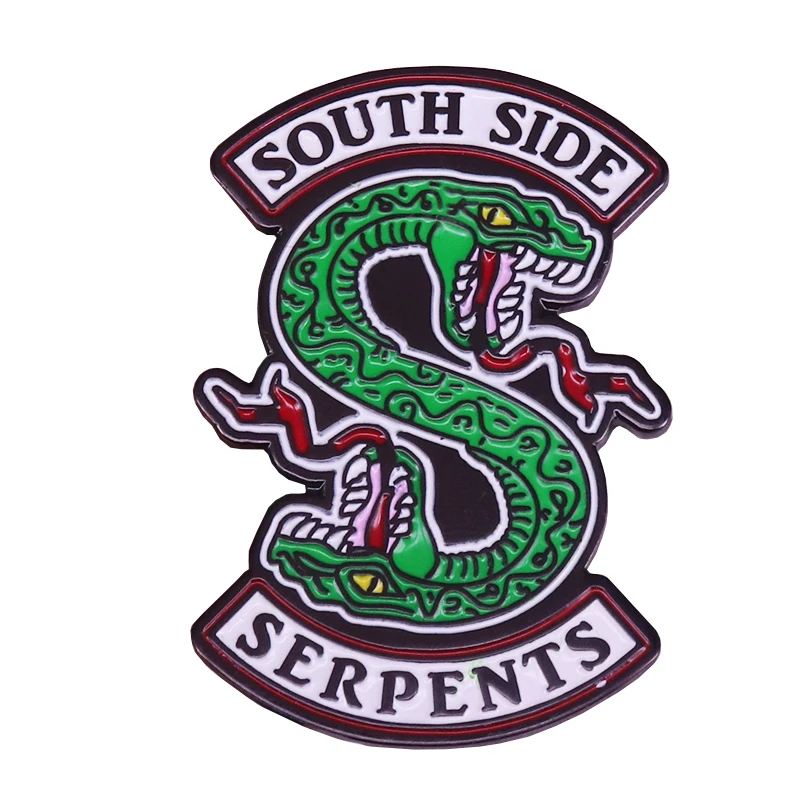 Эмалированная брошь в виде змеи South side serpents|Броши| |