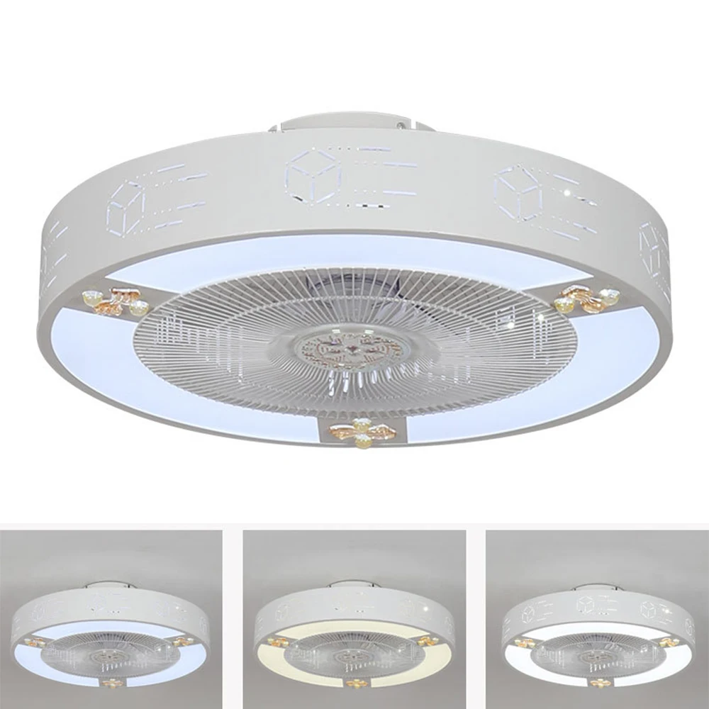 Потолочный вентилятор 50 см светодиодные лампы современный минималистичный