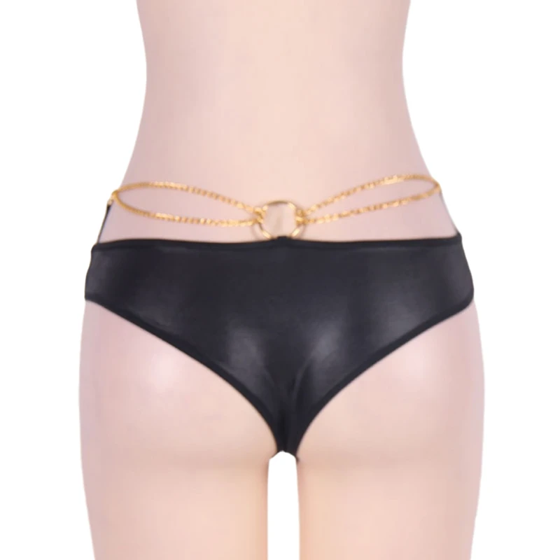 Сексуальное нижнее белье Ohyeahlover из искусственной кожи с заниженной талией