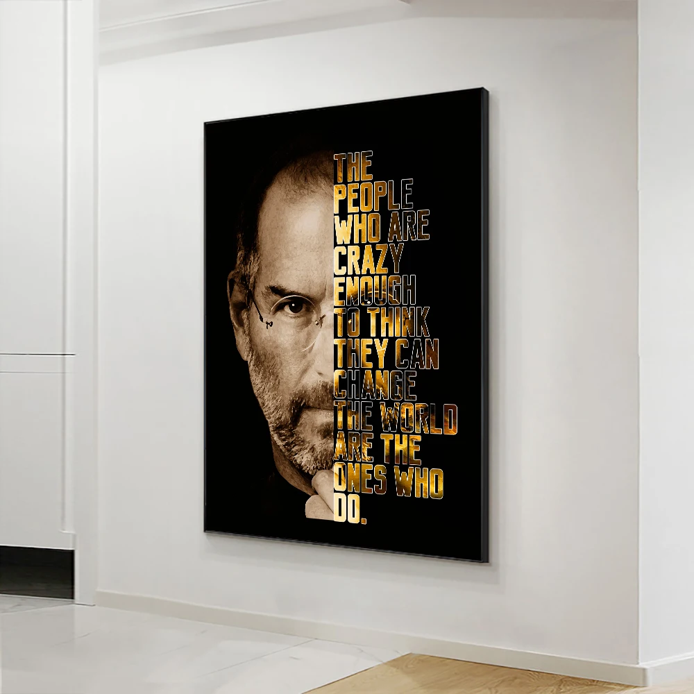 Steven Jobs портретный плакат картина с цитатами на холсте Современная Настенная для