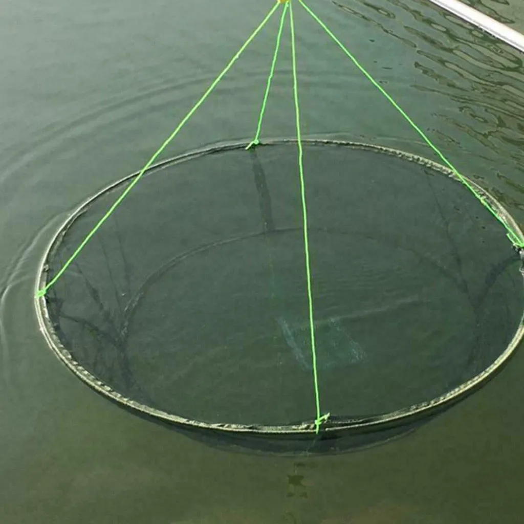 Foldable Drop Fishing Landing Net Crayfish Catcher Casting Network Mesh Fish Trap/cage Prawn Bait Crab Shrimp Netting #P2 | Спорт и