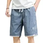 Летние мужские шорты два в одном, имитация двух частей, на подкладке, Капри, Светоотражающие Брюки, Водонепроницаемые двухслойные баскетбольные брюки