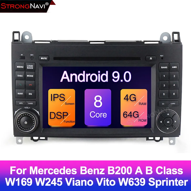2din Android 9 0 4 + 64G Автомобильный DVD радио мультимедиа для Mercedes Benz B200 A B Class W169 W245 Viano Vito