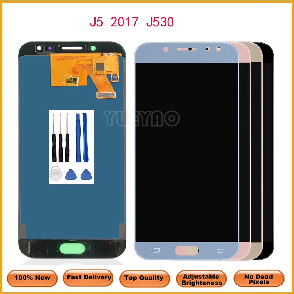 Регулируемый Яркость для Samsung Galaxy J5 2017 J530 J530F ЖК дисплей + дигитайзер сенсорного