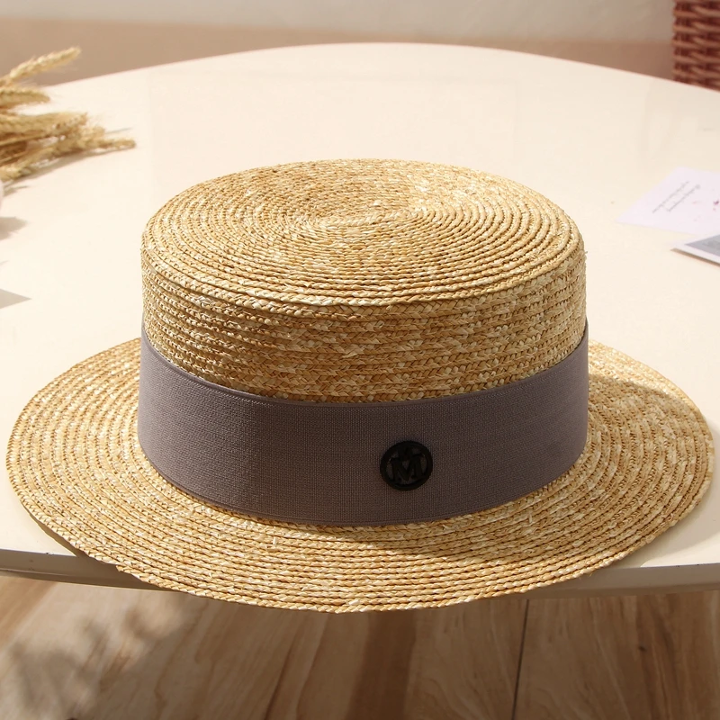 Elegant Women's Summer Hat Sun Protection Cap Female Flat Top Wide Brim Hat Multicolor Bandage Girl Straw Hat Beach Hat Sun Hats