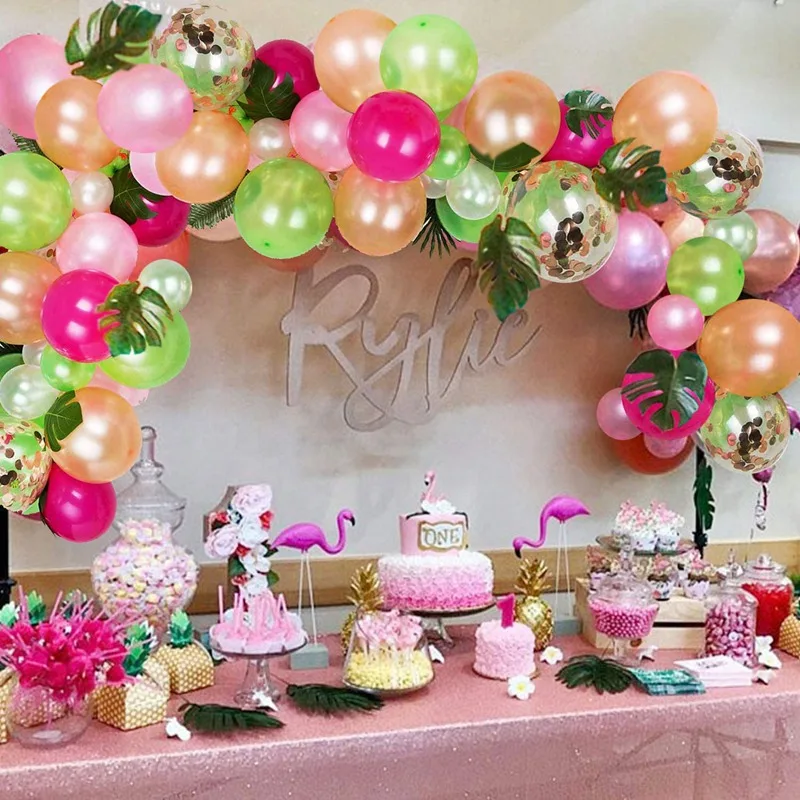 

83pcs Colorful Balloon Birthday Decoration Jungle Theme Party Decoration Balloon Chain Set Flamingo Party Supplies Balloon Arch