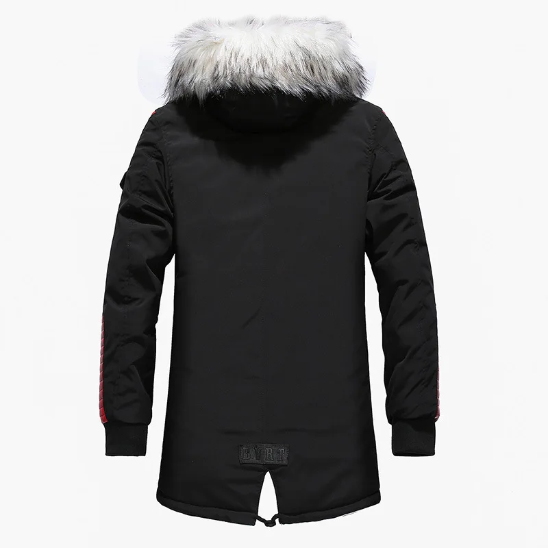 

Fashion New Winter Jacket Men Thicken Warm Parkas Casual Long Outwear Fur Hooded Collar Jackets And Coats Men Veste Homme