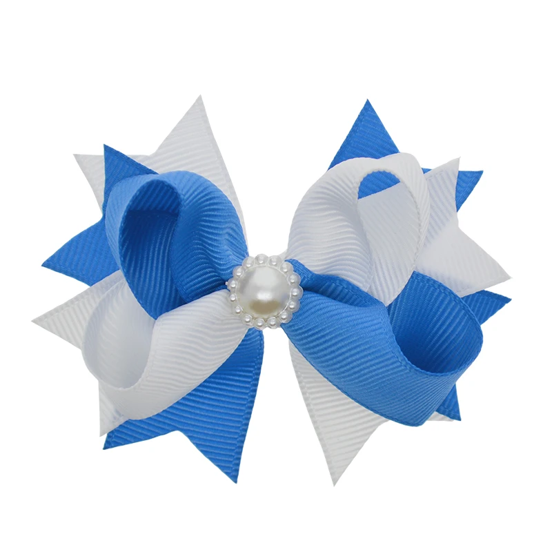 Небольшой двухцветный наборный косичка с бантом для малышей девочек рисунком 10