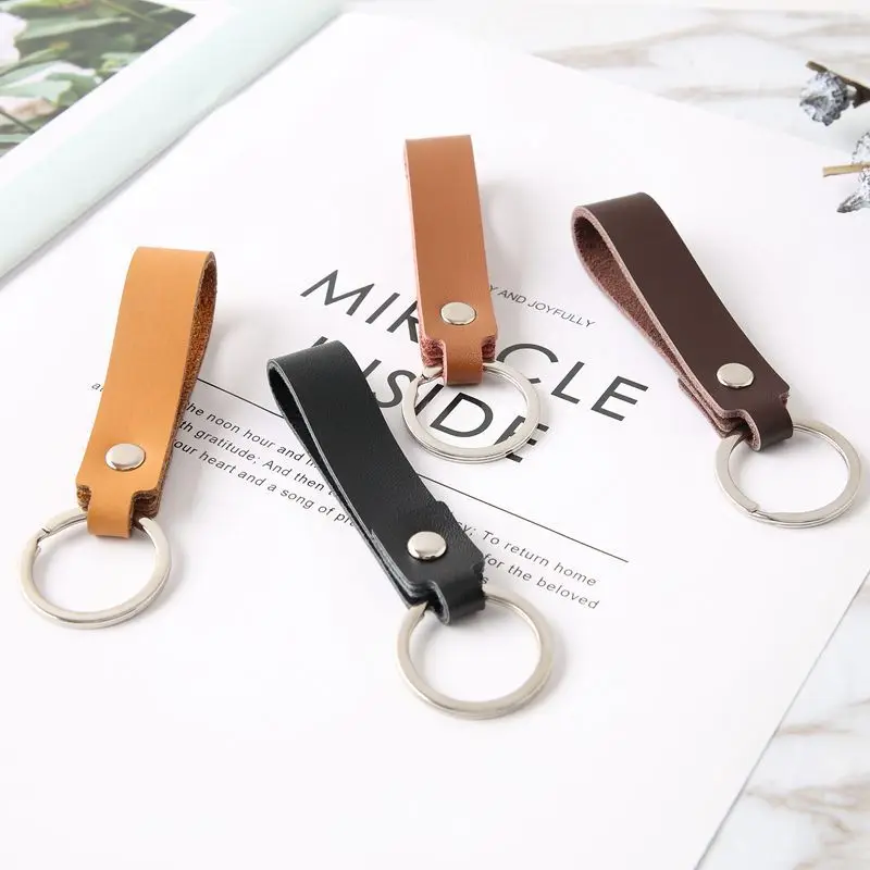 2 Pcs Vintage Genuine Cow Leather Car Keyring Handmade Key Chain Creative Best Gift Keychain For Mercedes Motorcycle | Автомобили и