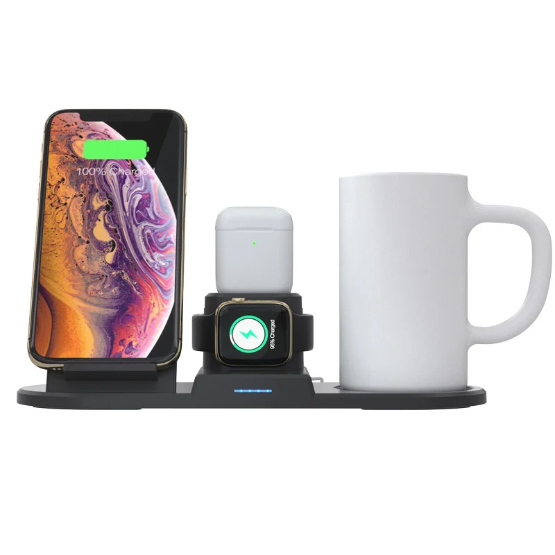 15 Вт QI Беспроводное зарядное устройство для iPhone 11pro air pods Быстрая зарядка для iWatch Apple Watch термостатическая 55 °C умная кофейная кружка