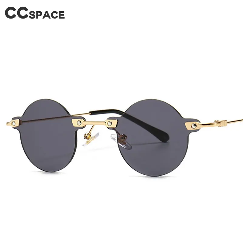 46551 Круглые Солнцезащитные очки без оправы в стиле стимпанк для мужчин и женщин