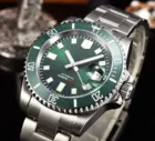 Мужские водонепроницаемые часы 200 м SUB Sunburst Green 24 Jewles NH35A, мужские часы с автоматическим перемещением, мужские часы с матовой устричной скользящей застежкой и керамической вставкой