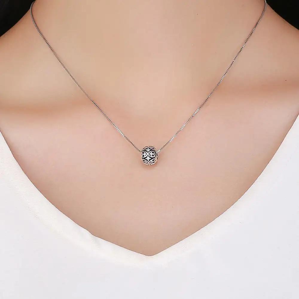 Новое поступление 100% настоящее 925 пробы серебро Ослепительный CZ элегантные бусы