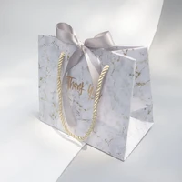 18x16x10cm high quality marble gift bag for weddingbaby showerbirthday party packaging box wedding gifts for guests paper bags
