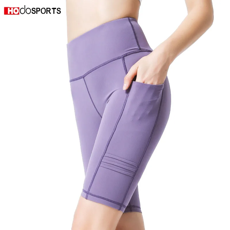 

Yoga Cropped Pants Women High Waist Seamless Sports Leggings Short Stretch Gym Workout Leggings Sports Trousers with Pockets