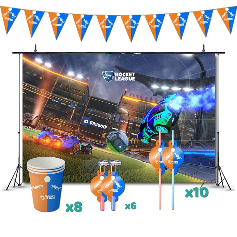 Rocket League Birthday Party Decorations Vedio Game Arcade Theme Favors Supplys Banner Cups Things Straws | Дом и сад