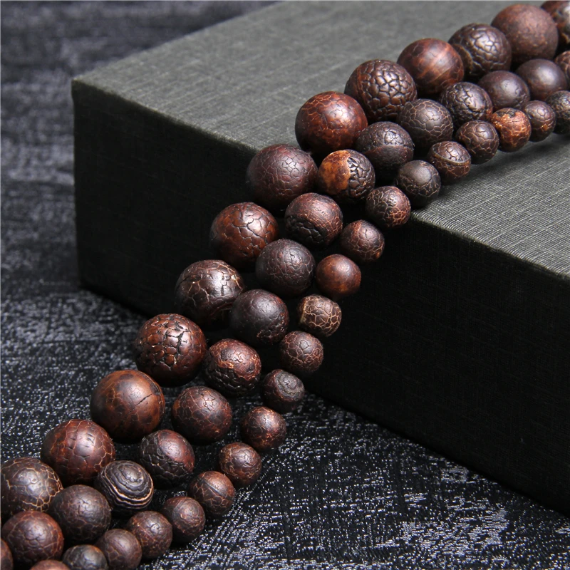 

Dark Brown Vintage Natural Stone Beads 6mm 8mm 10mm Tibetan Agates Loose Spacer Beads for Jewelry Making DIY Bracelet Necklace