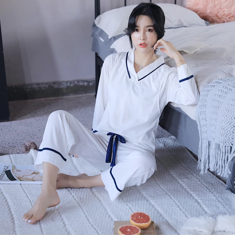 

Spring and Autumn Pure Cotton Puerperal Puerperal Lactation Summer Pregnant Woman Nightgown Home Suit