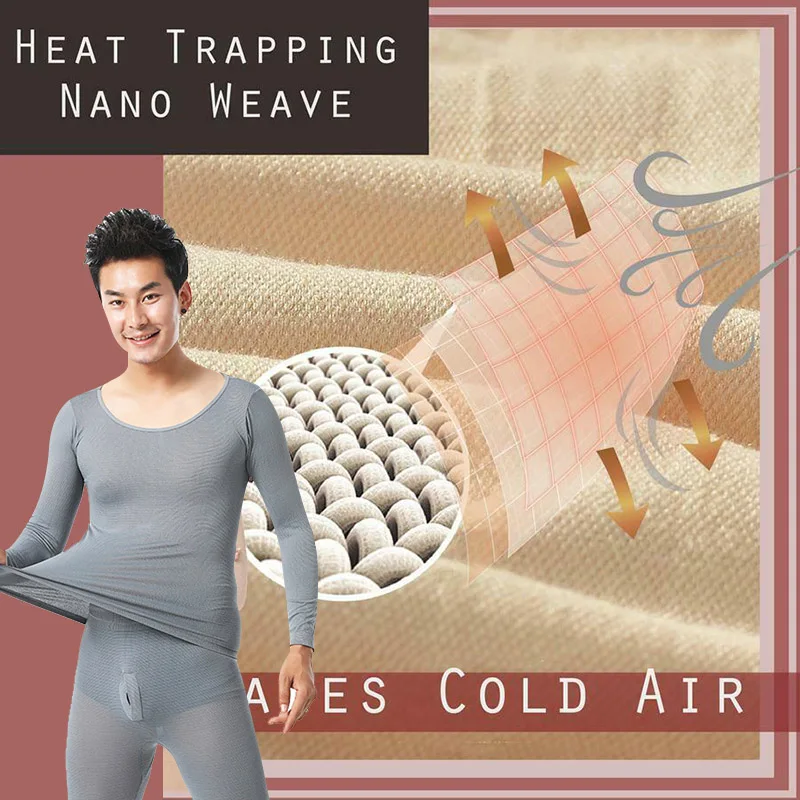 Мужские Бесшовные эластичные термалы внутренняя одежда постоянная температура