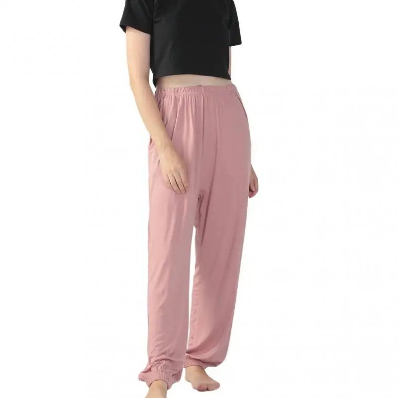 

Women Comfy Sleep Bottoms Cotton Solid Sleep Pants Female Yoga Trousers High Waist Pajamas Casual Home Pants Plus Size XXL-7XL