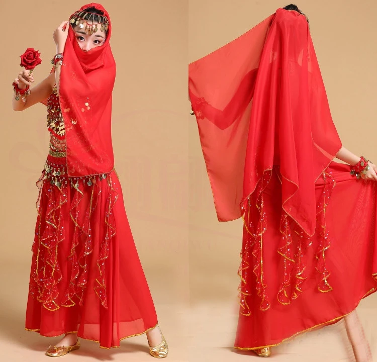 5pcs Kid Belly Dancing Costumes Set Top Shirt+Head Scarf +Bracelet+Waist Chain+Skirts Stage Performance Girls Outfits 4-10T | Детская