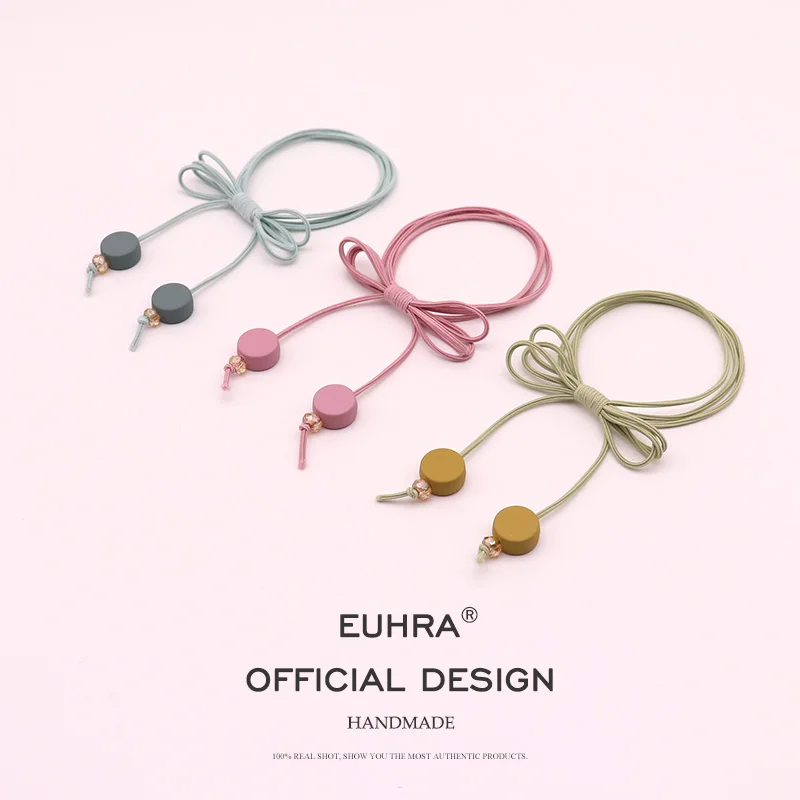 EUHRA, 5 цветов, Кристальные бусины, круглые, очаровательные, эластичные, с кисточками, конский хвост для женщин, лента для волос, для детей, эластичная резинка