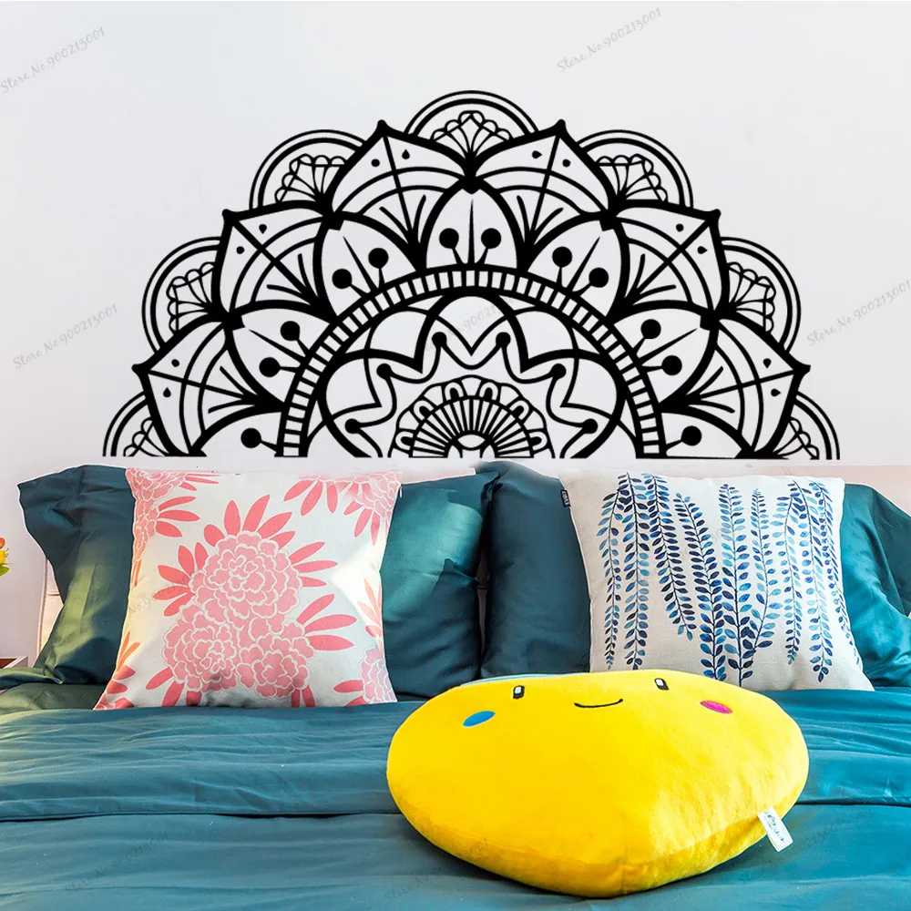 Наполовину Наклейка на стену мандалее для дома изголовье медитации йоги съемная