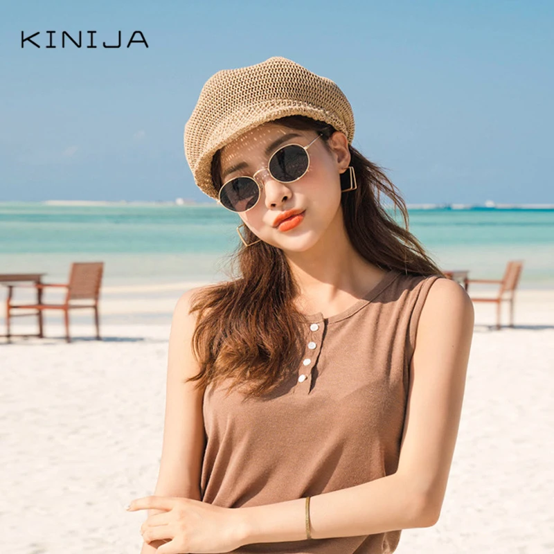 Восьмиугольный берет соломенная шляпа художника Шляпа На Открытом Воздухе