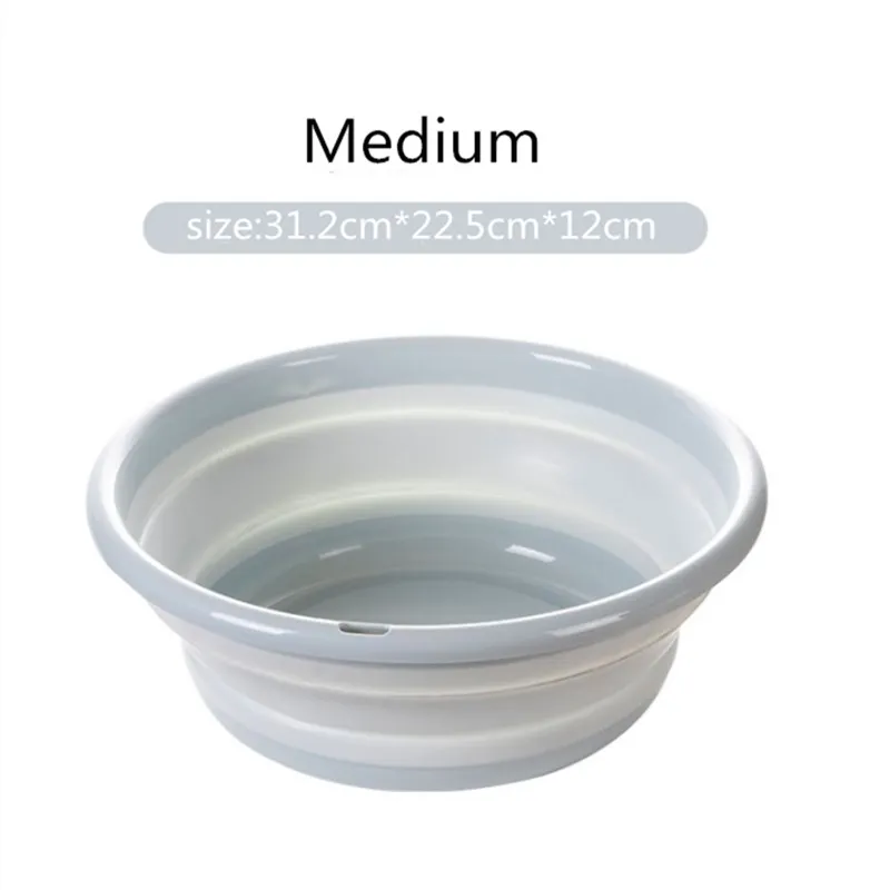 medium blue Портативный складной ведро умывальник для кемпинга водонепроницаемый складной бассейн силиконовый умывальник складной рыболовное ведро для мойки автомобилей чистящие средства - Цвет: medium blue