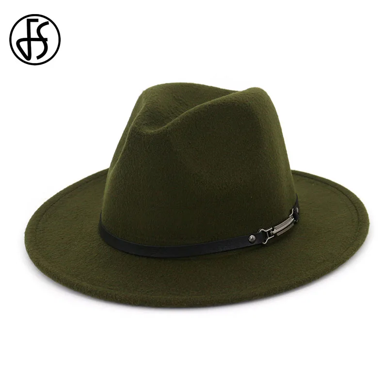 Шляпа FS фетровая с широкими полями однотонная для церкви Дерби шерстяной