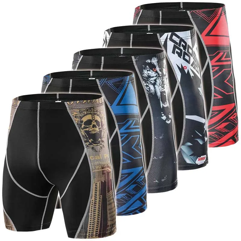 Мужские беговые фитнес колготки короткие компрессионные эластичные