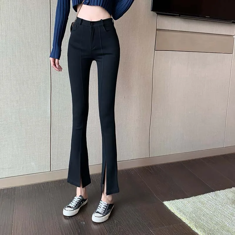 

Summer New Slimming Slit High Waist Cropped Casual Pants