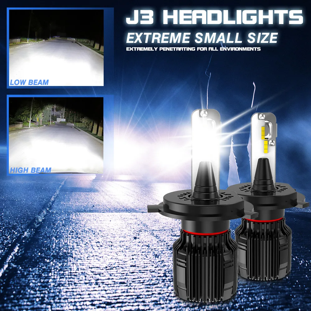 

1 Pair Led H1 H4 H7 H8 H9 H11 9005 HB3 9006 HB4 10000LM 6500K Car LED Headlights White Hi Lo Anti Fog Lamps Light Bulbs Fanless