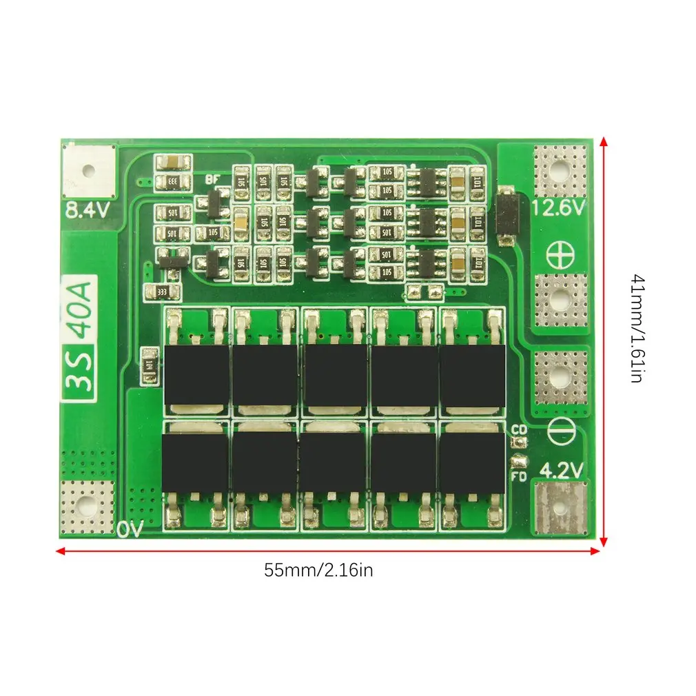 3S 40A литий ионный аккумулятор 18650 зарядное устройство PCB плата защиты BMS с балансом