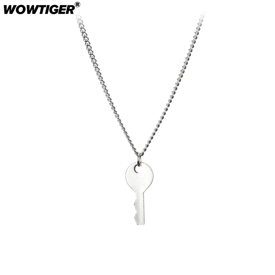 WOWTIGER Новая мода брелок ожерелье подвеска ключица из нержавеющей стали