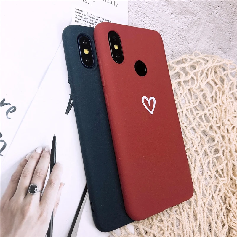 Матовый Мягкий ТПУ силиконовый чехол для телефона с сердечками Xiaomi mi 8 9T SE A1 A2 A3 Lite