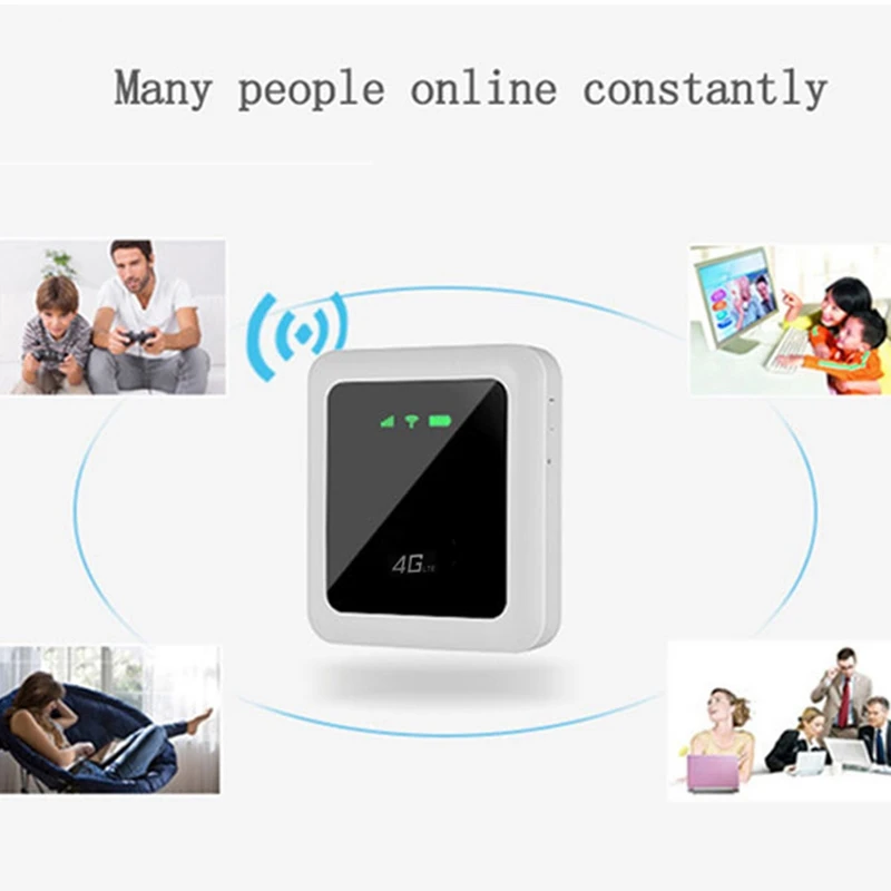 4G LTE Mifi Wifi роутер 150 Мбит/с беспроводной мобильный Поддержка sim-карты с 5200 мАч Power Bank