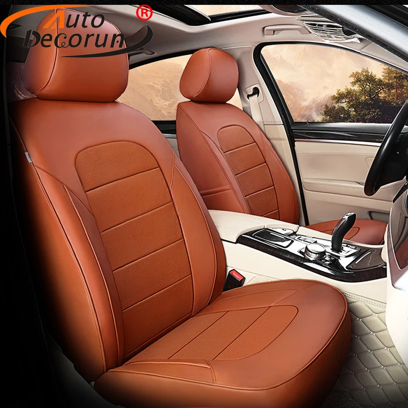 Чехлы AutoDecorun на сиденья из натуральной кожи для Dodge Journey JCUV аксессуары 2009 2018 защита