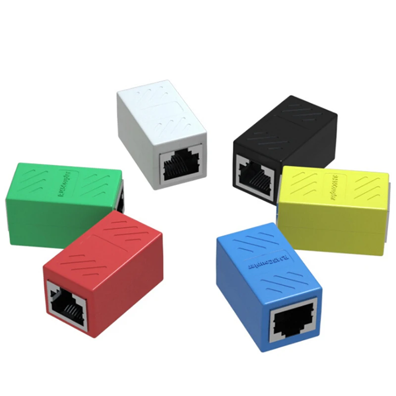 

1Pc RJ45 Connector Adapter For Cat7/6/5E 8P8C Network Extension for Ethernet Cable 2 color